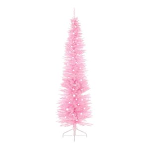 Árbol de Navidad rosa con luces