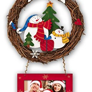 ZEP Askim - Adorno Navideño con foto para puerta, madera, color rojo