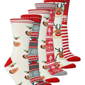 Sock Snob - 6, 12, 24 pares mujer rojo y blanco calcetines de navidad 37-42 eur