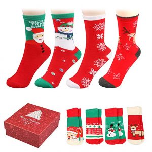 Coxeer calcetines de Navidad 3D animales hogar piso antideslizante calcetines para mujer Cute Elk