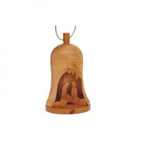 zytoon Belén Campana de Madera de Olivo árbol de Navidad Adorno de la Tierra Santa