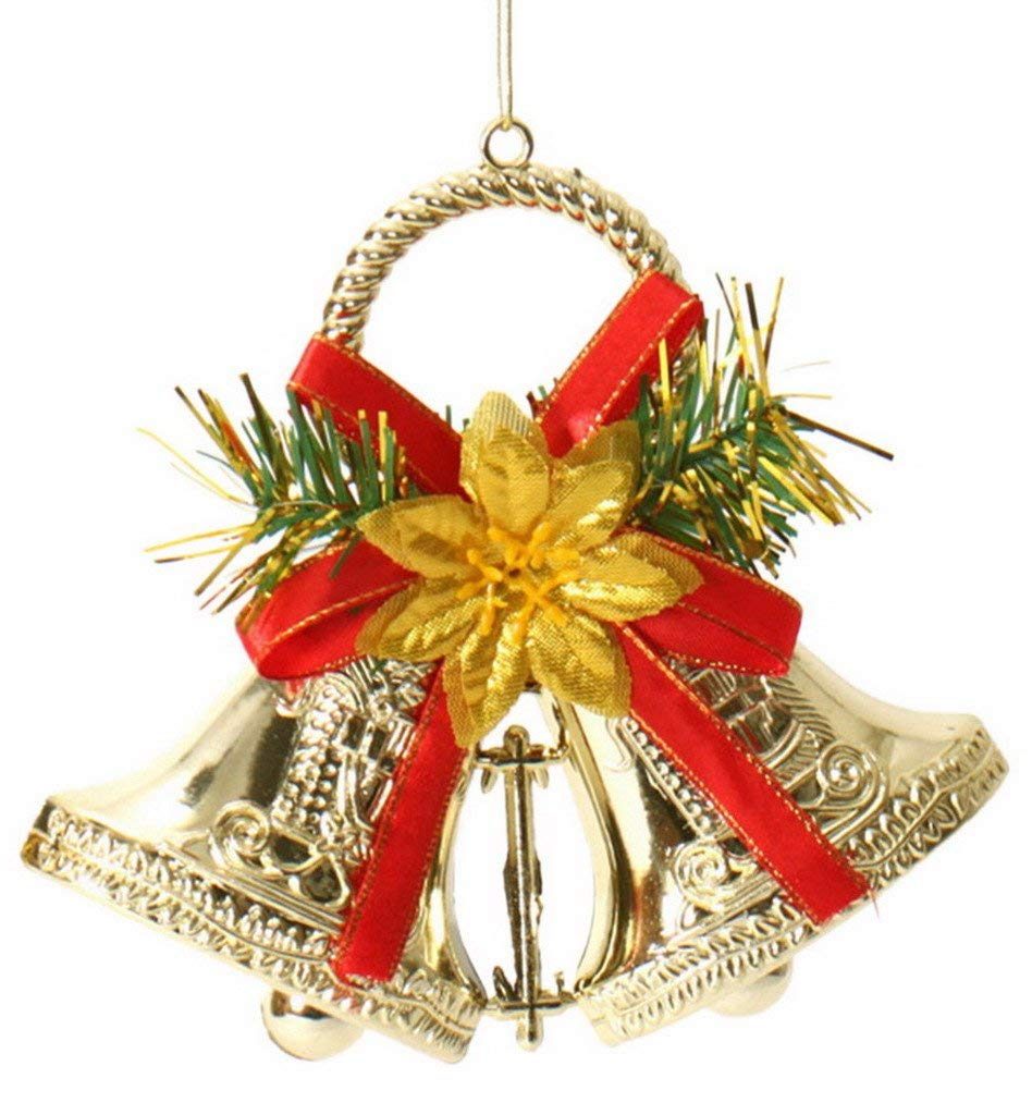 EOZY Adornos de Navidad Campanas de Navidad Metal Colgantes del Árbol Dorado