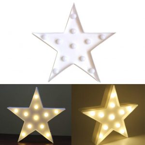 LEDMOMO 11 LEDs en forma de estrella de luz LED de la lámpara de la noche de luz de la batería operado para la decoración de la boda de la boda de Navidad Inicio [Clase de eficiencia energética A+]