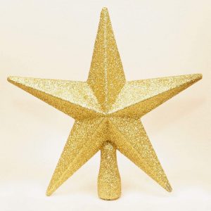 Premier - Estrella para copa de árbol de Navidad (20 cm, purpurina), color dorado