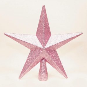Pink Christmas Tree Top Star Topper escarcha 20cm acabado