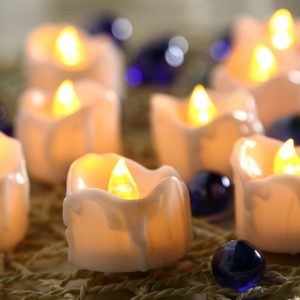 ZUOAO Set de 12pcs Velas sin llama LED con Temporizador La Romántica Luz Eléctrica Parpadeo de la Vela para Decoración Candelita para Bodas Fiesta de Navidad Casa Sala (Amarillo)