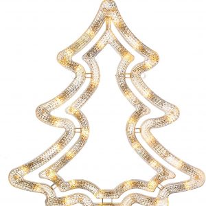 WeRChristmas – Figura decorativa de Navidad (35 LED silueta de árbol de Navidad, 37 cm), color blanco cálido