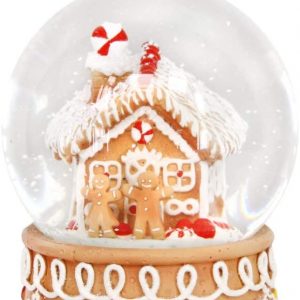 Gisela Graham Gingerbread House Man Musical Christmas Snow Globe Dome Regalo