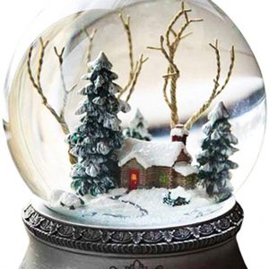 Bola de Nieve de Cristal Topadorn diseño de Globo de Agua Musical con casa de Navidad 