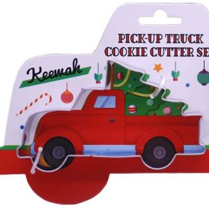 Camión grande con árbol de Navidad cortador de galletas – 2 piezas – camión con árbol y árbol de Navidad – acero inoxidable