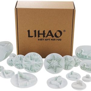 LIHAO 22 Piezas Cortador Fondant Expulsor Cortador Pastelería