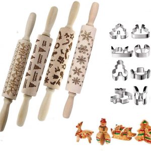 Kitchenmore Rodillos de amasar El de Navidad Moldes de Galletas Hornear Galletas de Galletas de Herramientas de Fondant 35 cm